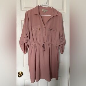 (5 for $15) Urbanology Dark Rose Pink 3/4 Sleeve Shirt Dress